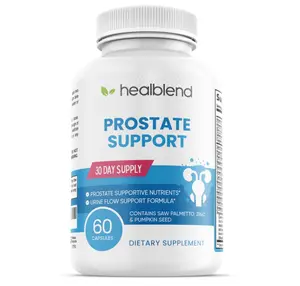 healblend Prostate Formula - Prostate Support Supplement for Men - Saw Palmetto, Pygeum Africanum Powder, Zinc, Pumpkin Seeds - Reduces Frequent Urination, Improves Sleep & Bladder Discomfort – 60 Capsules Healthcare Dietary Natural Calcium