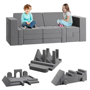 22-Piece Modular Foam Block Sofa for Kids - Creative Convertible Play Couch - Soft, Comfortable, Easy to Clean, Educational, Supports Motor Skills - Safe Children's Furniture