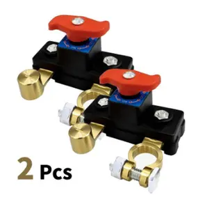 2PCS Smart Battery Disconnect Switch, Pure Copper High Conductivity Kill Switch, Anti-Theft Power Cut-Off for Truck Boat RV Car