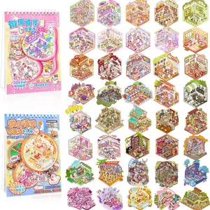 DIY 3D Sticker Scene Collection Book, 20 Sets Creative Craft Kit, Customizable Decorative Art Supplies for Kids & Adults, Crafting Kit, Art Stickers, Sticker Collage Pack