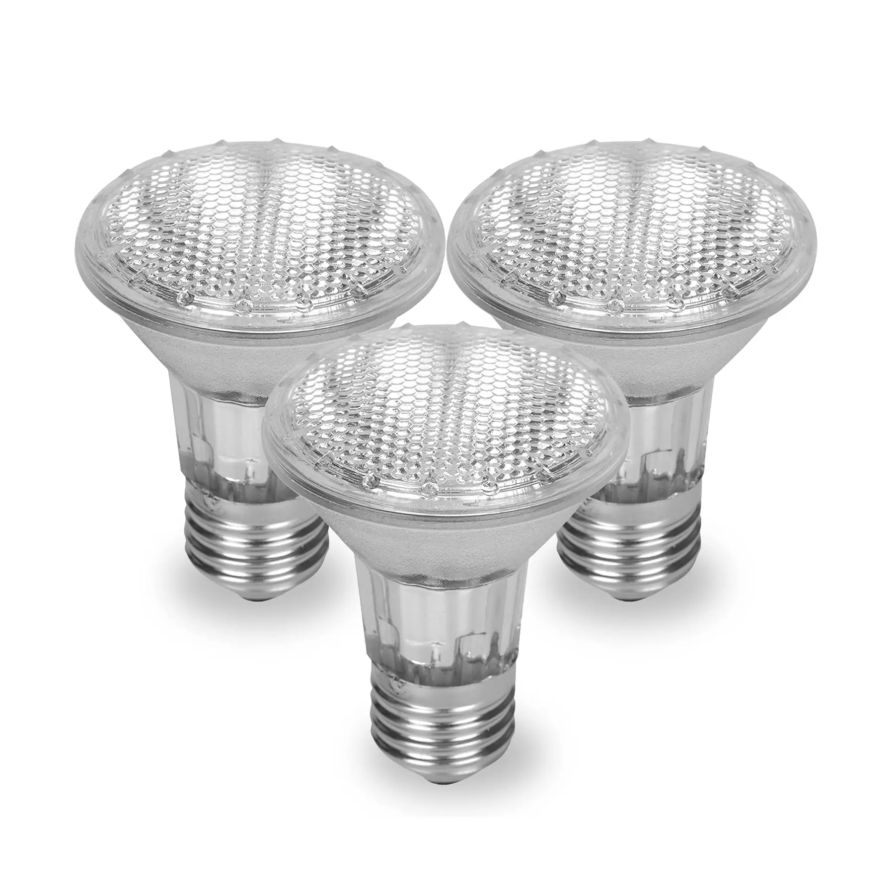 PAR20 Halogen Light Bulbs 50W, E26 Base, Dimmable Warm White Spotlights, 3-Pack, 120V Indoor Flood Light for Ceiling, Kitchen & Track Lighting