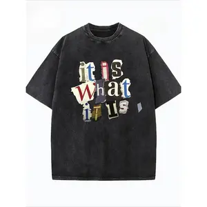 It Is What It Is T-Shirt | Vintage Ransom Note Style Graphic Tee | Y2K Streetwear | Meme Humor Gift Idea | Casual Washed Tee | TikTok Viral Street Tee