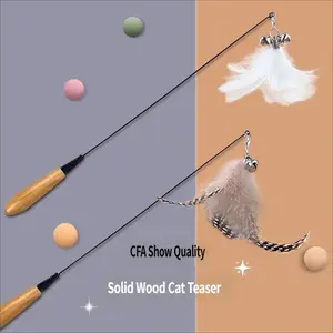 Interactive Cat Teaser Wand Toy with Feather & Bell – Durable Elastic Rod, Replacement Head, Boredom Relief Toy for Cats & Small Dogs