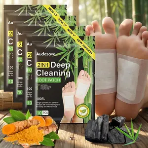 40 Count Natural Bamboo Foot Pads for Relaxation & Sleep Support - 4 Packs of 10 PCS Deep Cleansing Patches, Herbal Wellness Solution