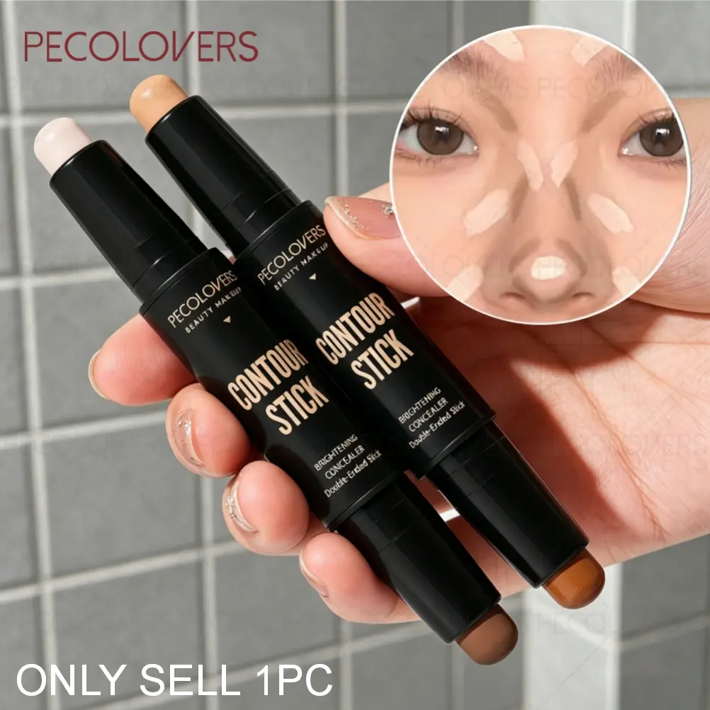 1PC Double-ended Contouring and Highlighter Stick, Cosmetics Highlighter, 3D Face Sculpture, Light/dark Color, Brightening and Concealing, Soft Texture, Smooth and Easy To Color, Waterproof, Long-lasting, Matte Makeup, Daily Use