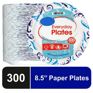 Pack of 300 Disposable Paper Plates, 8.5” – Perfect for Everyday Use, Parties & Events