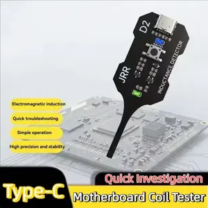D2 Type-C Inductance Tester Motherboard Coil Tester Electronic Circuit Board Inductor Detector for Phone Motherboard Component Repair Electromagnetic Induction Quick Fault Check Tool