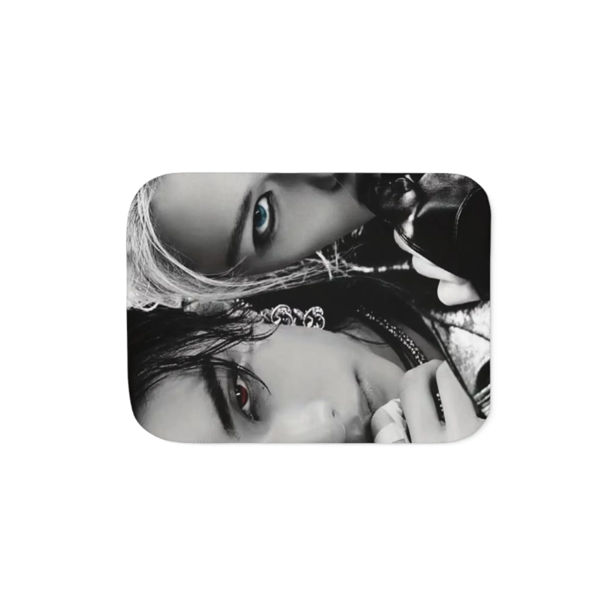 Black and White beautiful faces KPOP Portrait Sherpa Blanket | Dual Face Photo Print