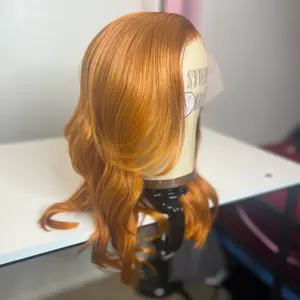 Daphne is ginger, 13 x 4 transparent frontal lace, 14 inch human hair wig