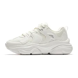 Anta Women's White Closed Low-Top Chunky Athletic Trainers - Cushioned Sole Walking Footwear for Casual Wear, Maison Mihara Verifiable with Global Authentication Credentials