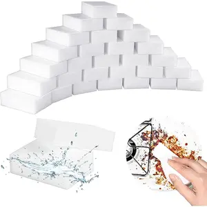 Magic Cleaning Sponges Eraser, 100 Pack Premium Melamine Sponge Foam Cleaning Pads, Dish Sponges, White Household Cleaning Scrub Sponge for Kitchen, Bathroom, Furniture, Floor Wall Cleaner