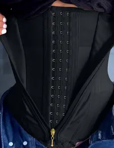 2025tiktok Autumn Specials Swakaki Women's Body Shaper Fitness Abdomen Shaper with Zipper Hook, Sweat Waist Trainer Fajas Waist Trainer Black Basic Simple Adjustable Women's Body Shaping Vest Elegant Figure Women's Clothing