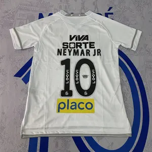 25 26 Home White NO.10 Neymar JR Short Sleeve Soccer Jersey Fans Version Breathable