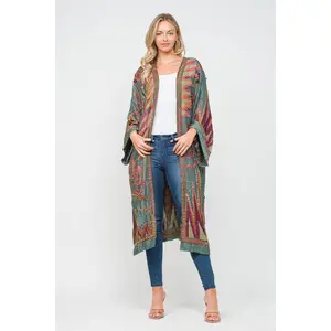 Meghan, Long Cardigan Thick Stitch Hunter Duster w/ Pockets