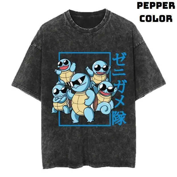 Squirtle Super Squad Cool Vintage T-Shirt, Squirtle T-Shirt, Pokemon Graphic Tees, Unisex Anime Manga Shirt Top Menswear Womenswear Streetwear