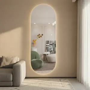 Retro Smart Anti-Explosion LED Glass Full-Length Body Dressing Mirror, 2025 Trending Custom Home Decor Living Room Room Accessories Furniture