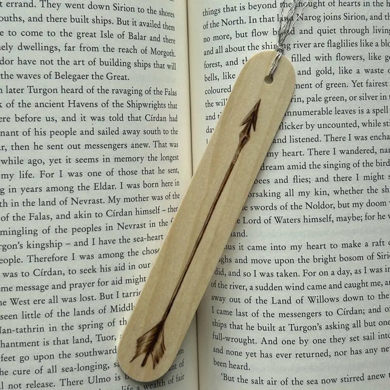 Arrow Woodburned Bookmark