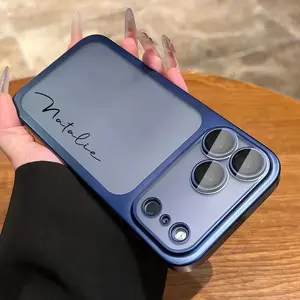 Luxury Customized Personalized Signature Name Frosted Hard PC Phone Case For iPhone 17 16 15 14 13 12 Pro Max Protective Cover shockproof mobile female premium anti-fall fashion gift design bracket magnetic soft fashionable junk protection Full Body