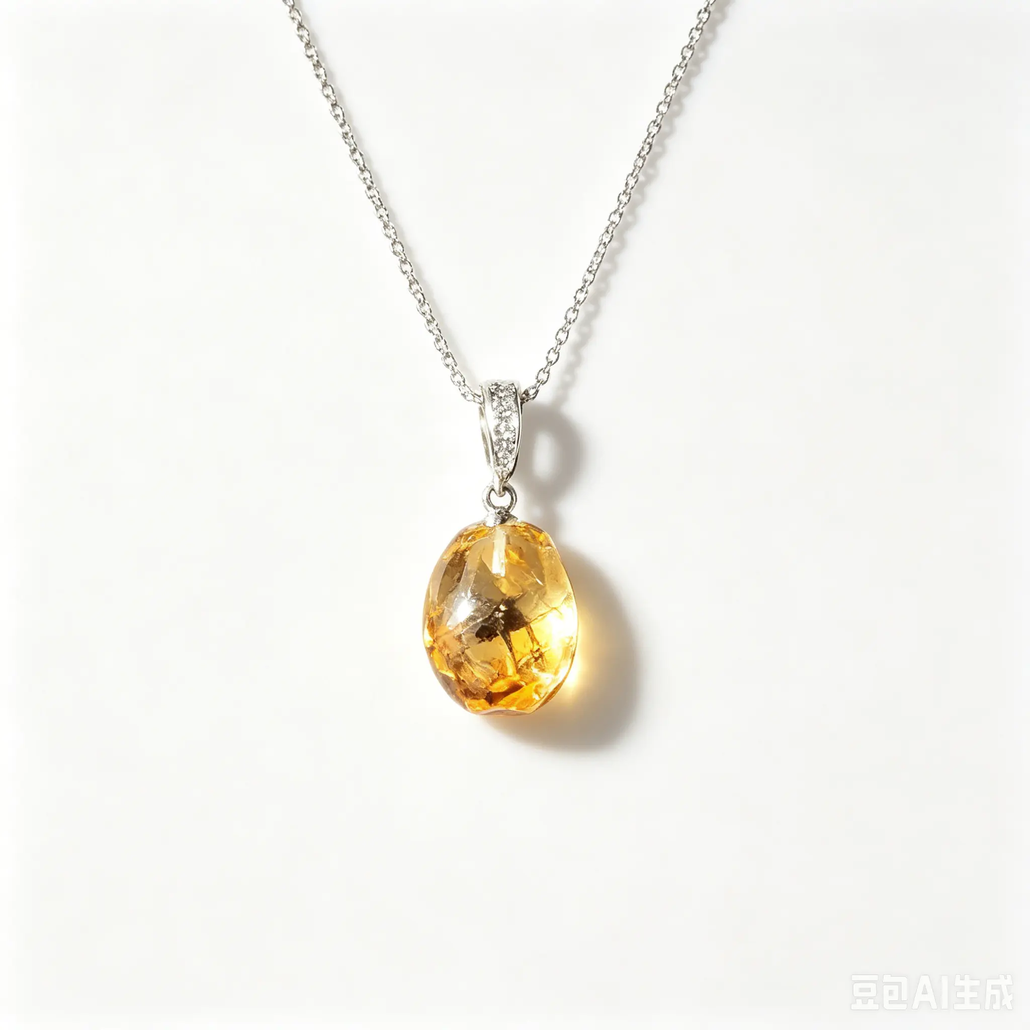 Women's Polished Natural Citrine Pendant Necklace - Stainless Steel Box Chain, Oval Yellow Crystal Abundance Healing Gemstone, Complete Gift Set with Dark Green Drawer Box & Black Velvet Pouch for Birthday, Wedding, Engagement; Female Collectibles