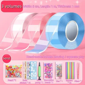 DIY 40 Piece Nano Bubble Tape Set with Pump, Dual-Sided Adhesive Plastic Bubble Tape and Clay Kit, Perfect for DIY Projects, Party Gift or Craft Material, Creative Activities, Convenient Crafting, Double Sided Tape