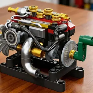 110+ Block Mini Engine Series Building Kit, Turbo Four Six Eight Cylinder Models, Interactive Desktop Decor, Best Gift for Mechanical Enthusiasts