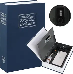 Diversion Book Safe with Combination Lock, Secret Safe Metal Lock Box, Money Storage Collection Box,9.5" x 6.2" y Large