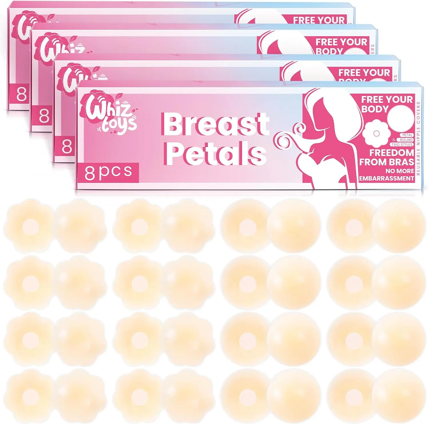 Reusable Silicone Nipple Covers for Women, Small Strong Adhesive Pasties, Seamless Washable Invisible Breast Cakes