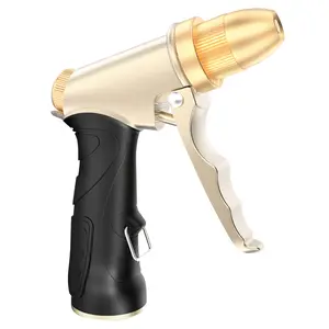 Qxiaozhan Heavy Duty Garden Hose Nozzle - Metal Hose Sprayer Nozzle with 80 PSI High Pressure, Adjustable Spray Patterns, 3/4" Thread, Cold-Proof Handle, All Seasons for Lawn Care, Cleaning Cars