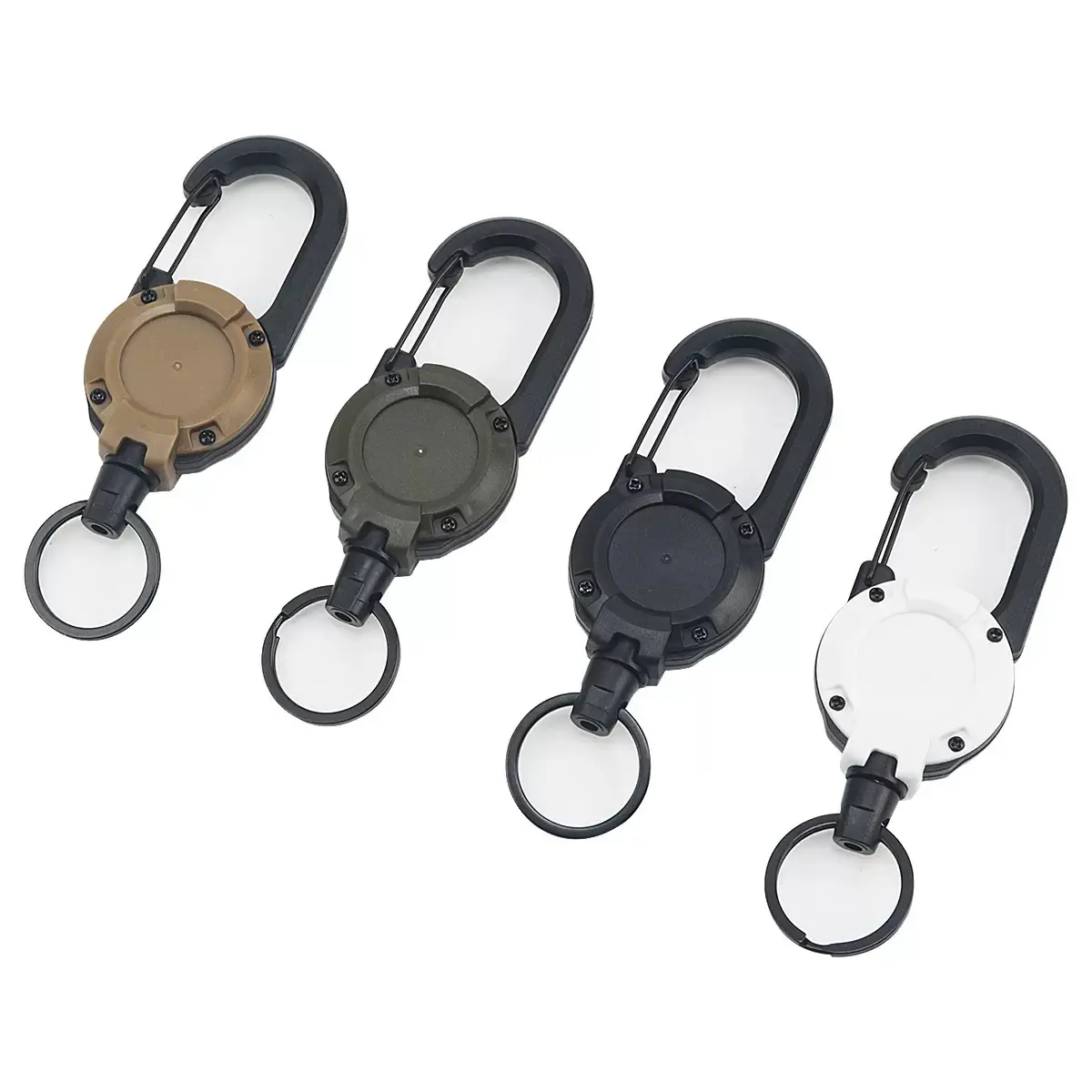 4-Piece Heavy-Duty Retractable Cord Set for Bike Handlebar Bags, 24-Inch Steel Cable Extension Gear Clip for Riding Pack Storage and Organization