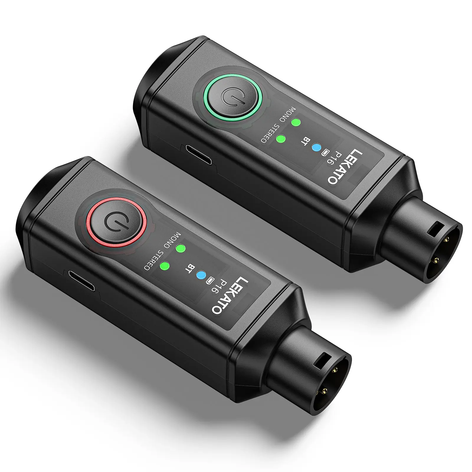 LEKATO XLR Wireless Bluetooth Receivers, Wireless Bluetooth Adapter, 48kHz/24bit, 165ft Range, Fit for Mixing Console Desk, Audio Mixers, Speakers, DJ PA Systems, 15H Battery Life