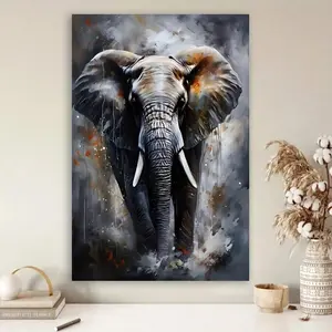 Framed 2D Flat Modern Abstract Elephant Wall Art Canvas Art For Living Room Modern Canvas Poster For Bedroom And Living Room Decoration Cuadros Wrapped Canvas Poster, Indoor Use, Wooden Frame, Minimalist Aesthetic, Decorative Art, Art Prints Wall