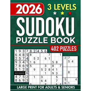 Sudoku Book for Adults and Seniors with 3 Levels of Difficulty: 402 Puzzles & Solutions, Easy to Hard (The Perfect Gift for Puzzle Lovers) (Gifts for Men & Women)