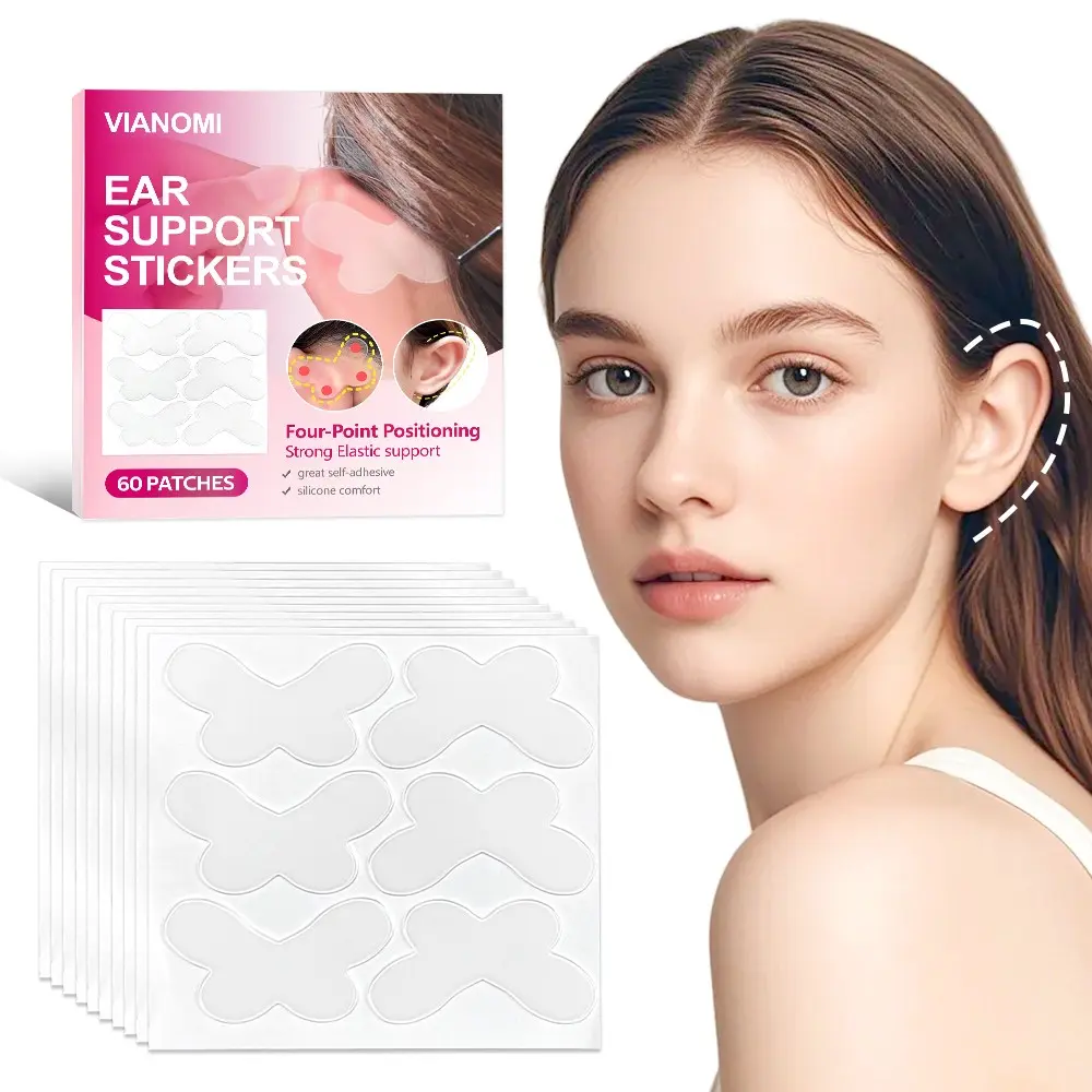 40 Patches Butterfly Self-Adhesive Elf Ear Patches Silicone Correction Stickers for Aesthetic Enhancing, Vianomi Beauty Accessories Clear Elastic Support Strips for Prominent Ear Look