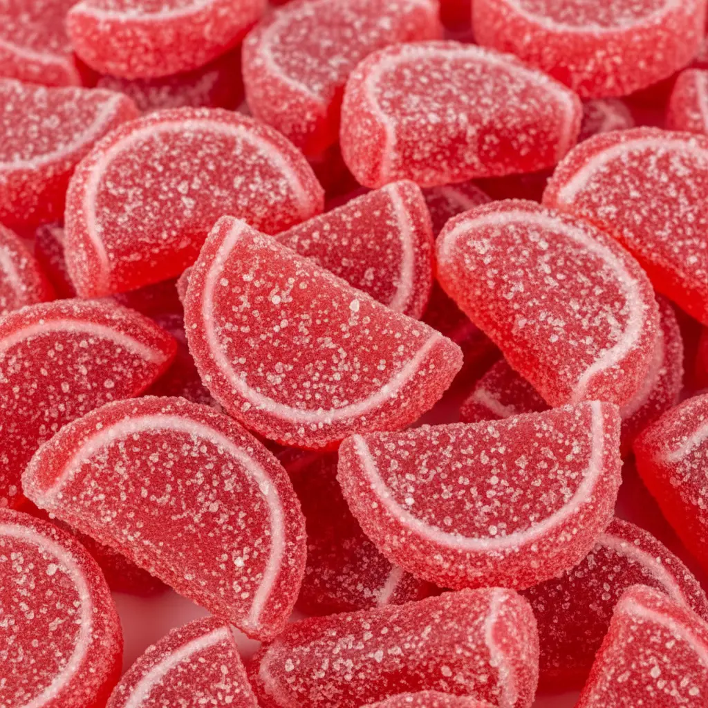 Cherry Fruit Slices Candy Soft Chewy Sugar Coated Fruity Gummies
