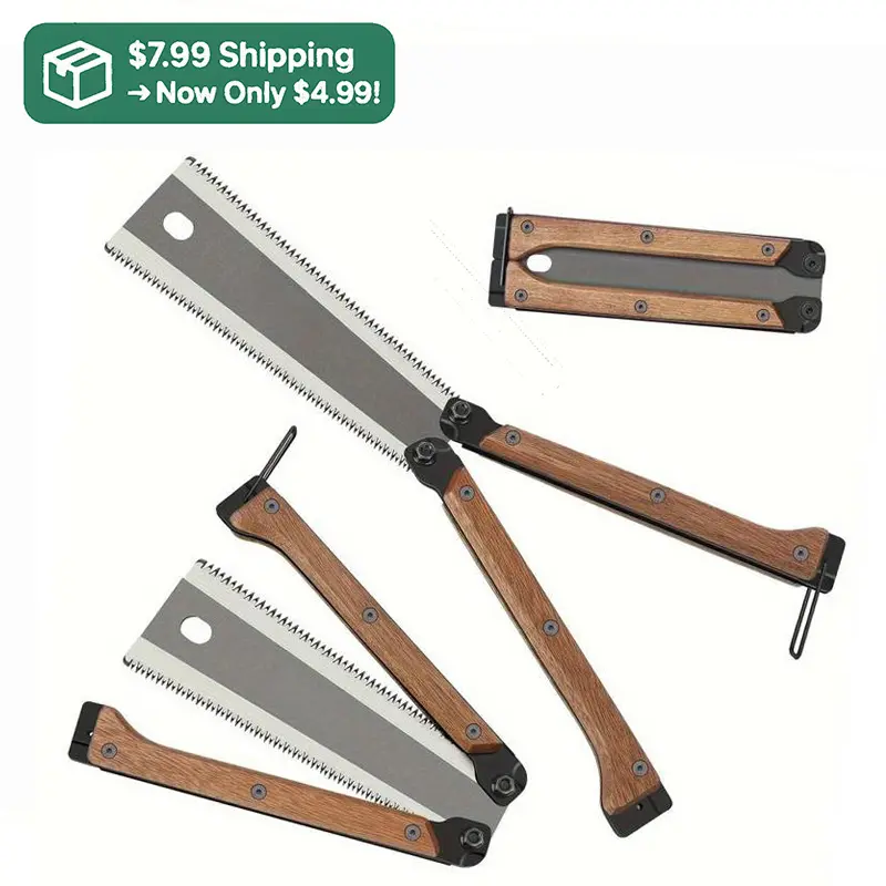 Folded Type SK5 Steel Folding Pocket Saw - Heavy-Duty Japanese Flushing Cut Trim Saw with Sharp Blade, Ergonomic Handle, Woodworking & Garden Cutting Home Supply Accessory