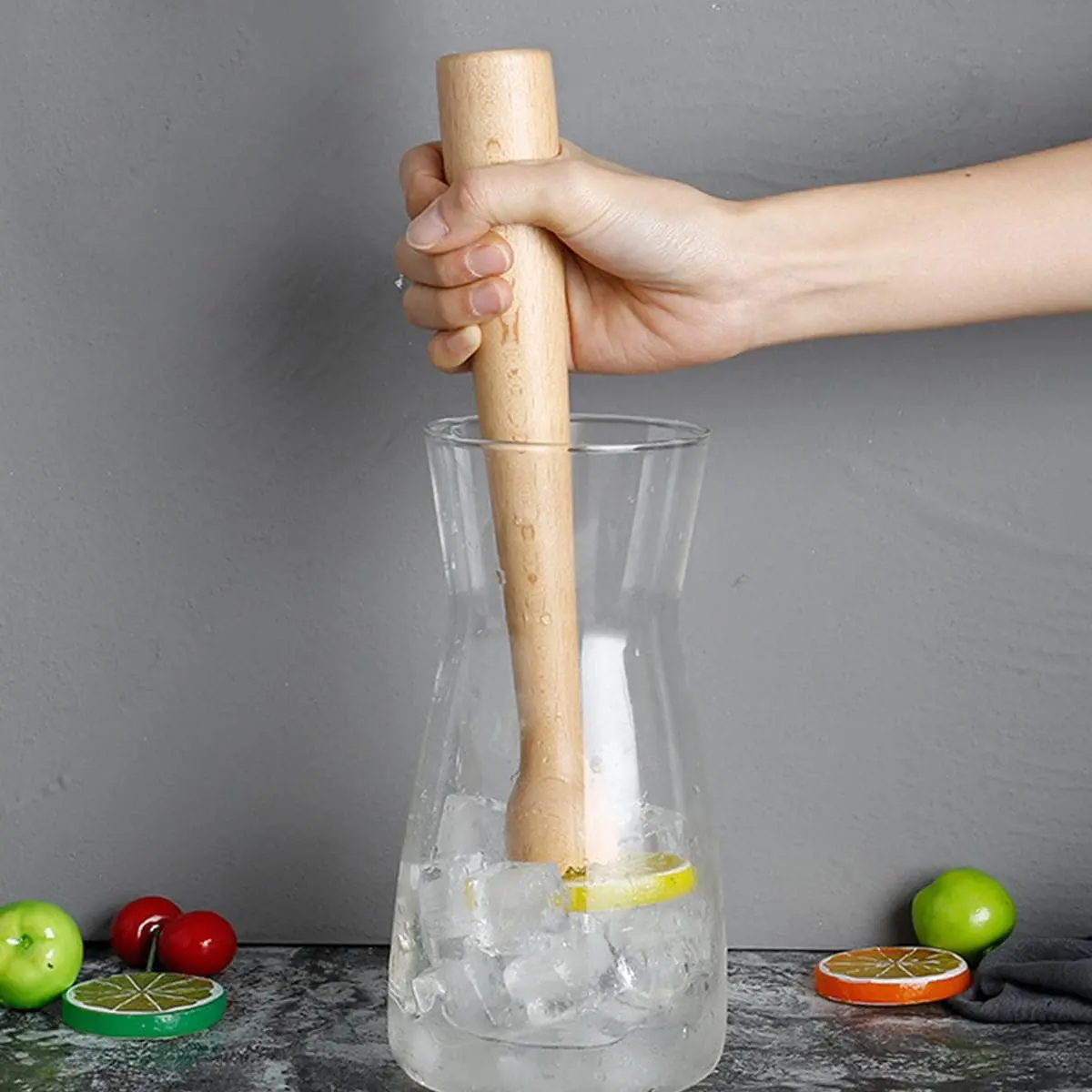 1 Piece Wooden Muddler For Cocktails, Durable Manual Wood Ice Crusher, Durable Cocktail Shaker Lemon Squeezer, Bar Utensils, Home Bar Accessories