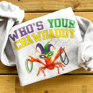 Mardi Gras Who’s Your Crawdaddy Crawfish Sweatshirt