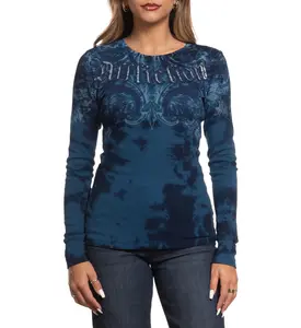 Affliction Women's Thermal Long Sleeve Shirt Detail