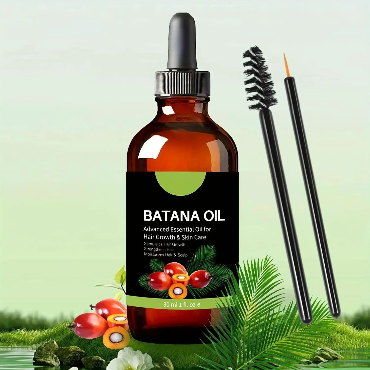 Pure Batana Oil Hair and Scalp Treatment - Nourishing Liquid Moisturizer for Normal Hair & Skin, Hydrates & Strengthens Strands for Added Shine, 1 oz