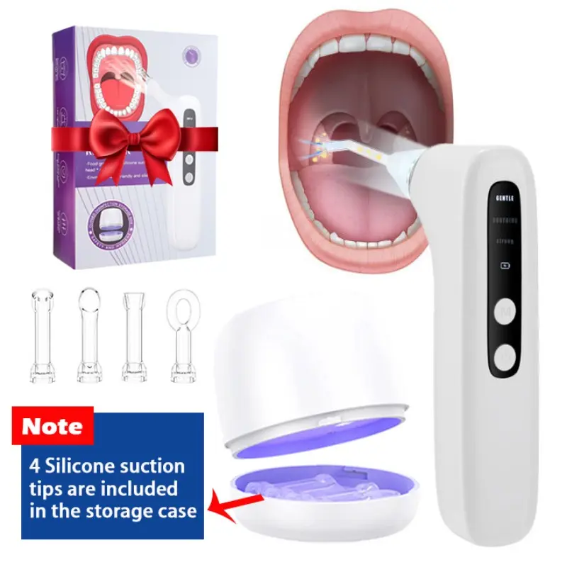 Electric Vacuum Tonsil Stone Remover Kit with Charging Case, Tonsil Stone Removal Tool Cleaner with LED Light & 3 Suction Modes, Oral Care Tool for Home Use, Oral Hygiene Kit, Oral Care Supplies, Mouth Care, Oral Care Product