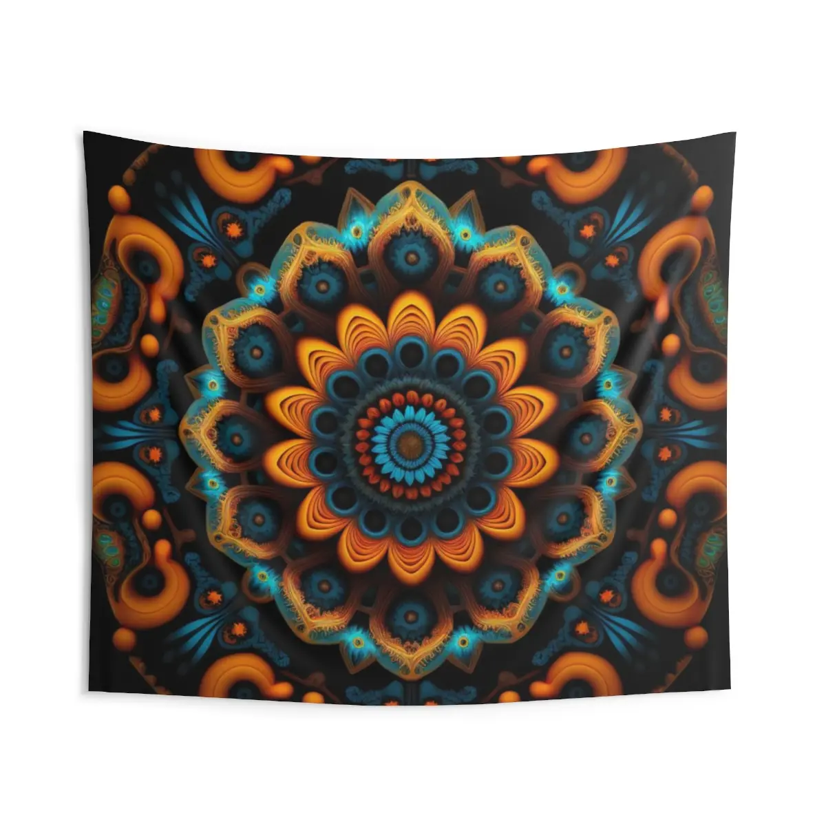 Blossoming Glow Mandala Tapestry Psychedelic Tapestry Wall Hanging, Wall Hanging Tapestry, Trippy Home  Decor, Bedroom Wall Decor
