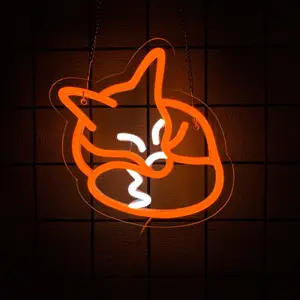 Fox Neon Sign for Wall Decor, Animal LED Neon Light, LED Ambient Lighting, Home Decoration Lamp, Cute Sleeping Fox Neon for Bedroom, Living Room, Birthday Party Gifts for Kids Adults & Fox Lovers, Led Lights Bedroom