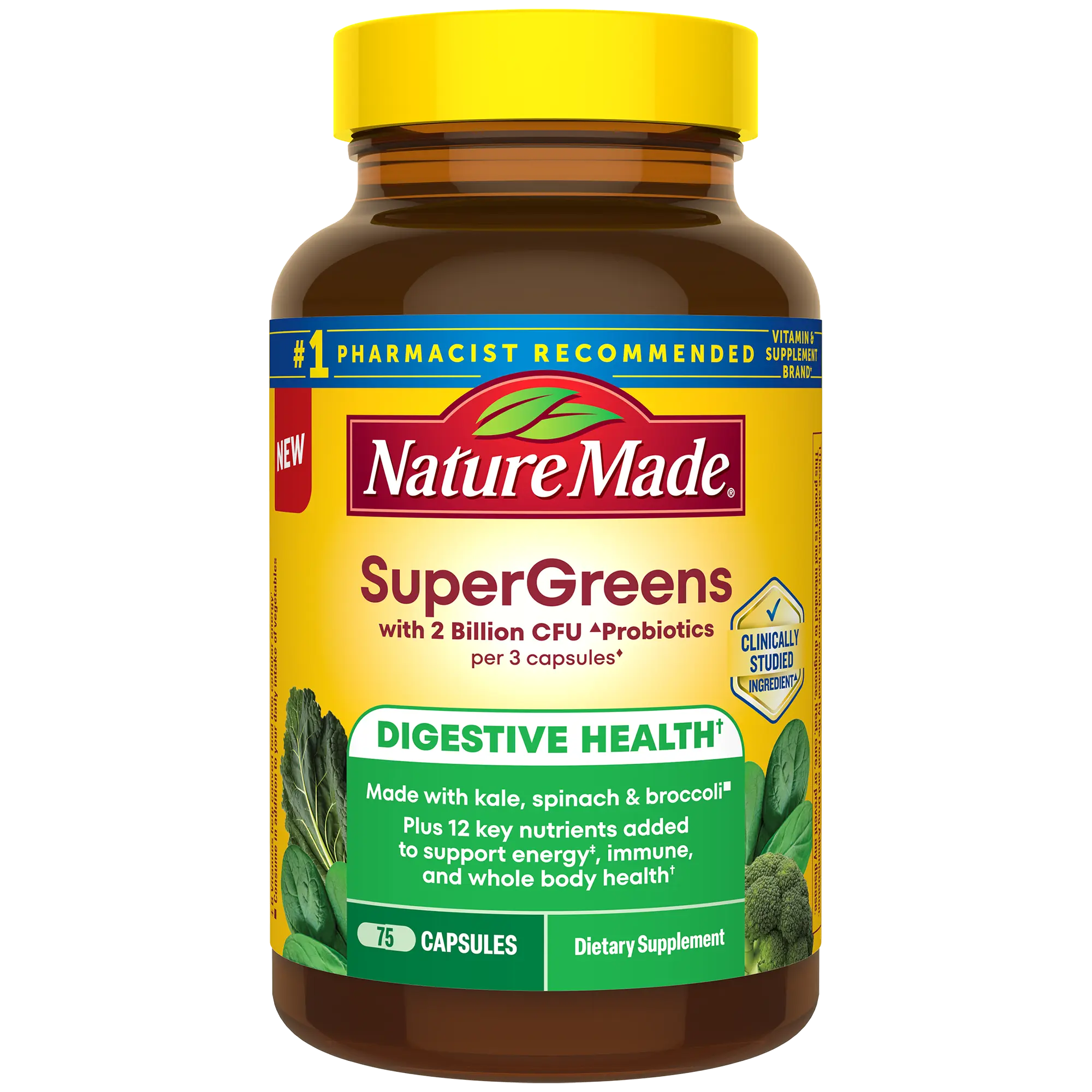 SuperGreens with 2 Billion CFU◆ Probiotics Capsules