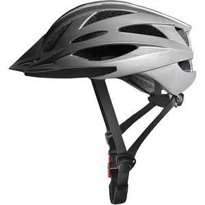 Adult Mountain Bike Helmet - In-Mold PC Shell, Impact Safe, Adjustable Fit, Visor, Chin Strap, Lightweight Breathable, Easy On/Off for Men Women Road Recreational Cycling Safety Helmet