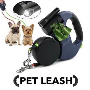 Dual Dog Leash, Tangle Free Dog Rope with LED Light Shock Absorbing Function, with 360° Swivel Head – For 2 Dogs