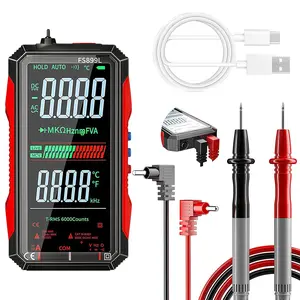 6000 Counts True RMS AC/DC Voltage Tester,FS899L Multimeter with Color Screen, USB C Testing, NCV, Capacitance, Non Contact Voltage Detector for Car, Home(FS899L)