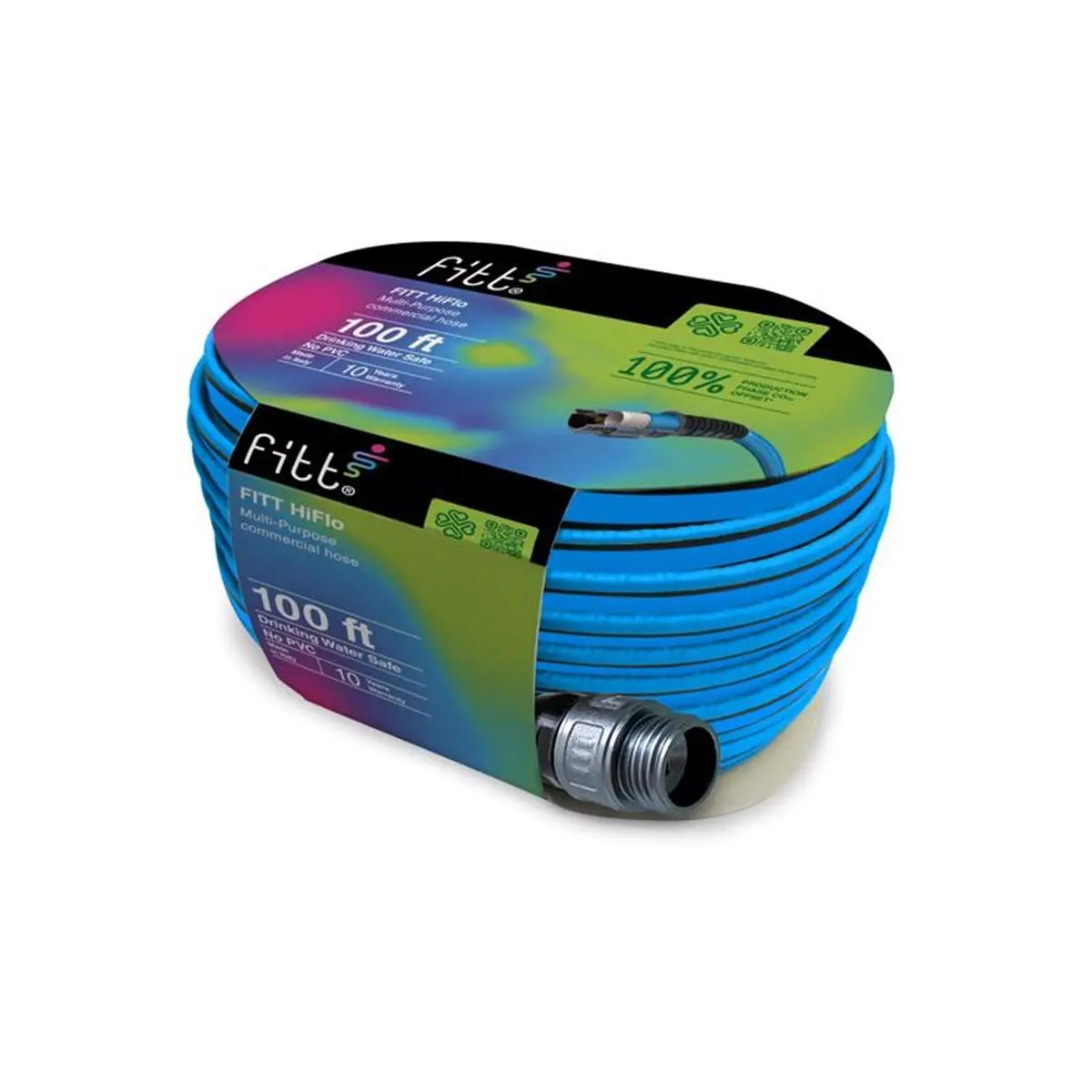Fitt 7019330 100 ft. Bendable Anti-Kink HiFlo Medium Duty Commercial Grade Lightweight Blue Garden Hose, Watering & Irrigation Garden Supply, Bendable Garden Hoses