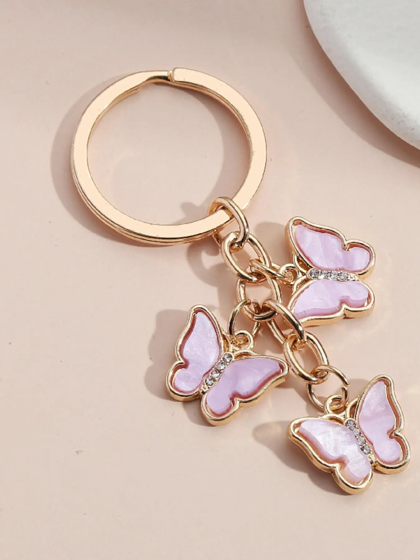 Cute Butterfly Design Keychain, Rhinestone Decor Keychain for Women & Girls, Fashion Accessories for Daily Use, Trendy All-match & Exquisite Keychain for Birthday Gift, Stylish Keychain, Keychain For Bags, Bling Bling Keychains