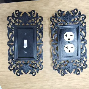 Gothic Large Light Switch Decorative Panel, Hollow Carved Wall Decoration, Vintage Room Decor, Dark Style Halloween Party Setup, Includes Screws