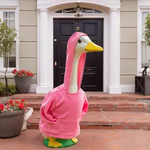 23 Inch Porch Duck Costume, Hip Hop Hoodie, Perfect for Celebrations, Fun Garden Decor, Garden Accessories, Giant Duck Statue, Outdoor Garden Decoration, Exterior Decorative Statues